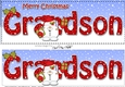 Large DL Merry Christmas GRANDSON 3D decoupage with Snowball Sam