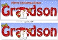 Large DL Merry Christmas GREAT GRANDSON 3D decoupage with Snowball Sam