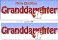 Large DL Merry Christmas GRANDDAUGHTER 3D decoupage with Snowball Sam
