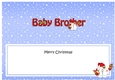 Large DL Merry Christmas BABY BROTHER insert with Snowball Sam