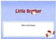 Large DL Merry Christmas LITTLE BROTHER insert with Snowball Sam