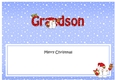 Large DL Merry Christmas GRANDSON insert with Snowball Sam