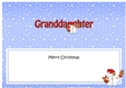Large DL Merry Christmas GRANDDAUGHTER insert with Snowball Sam