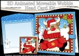 3D Animated Christmas Moveable Wobble Head Card - Rudolph has an Xmas Cracker