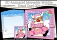 3D Animated Christmas Moveable Wobble Head Card - Rudolph has an Xmas Cracker
