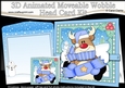 3D Animated Christmas Moveable Wobble Head Card - Rudolph has an Xmas Cracker