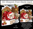 3D Shaped No-Hole Fold Back Christmas Card Mini Kit - Livvy Bear is having a Snowball Fight