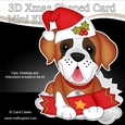 3D Shaped Christmas Card Kit - Little St Bernard Dog