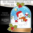 3D Shaped Christmas Snow Globe Card Kit - Snowman Oli