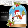 3D Shaped Christmas Snow Globe Card Kit - Snowman Oli