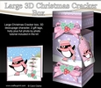 3D Large Christmas Cracker Box -  Pip Penguin is Skating
