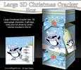 3D Large Christmas Cracker Box -  Pip Penguin is Skating