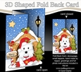 Shaped No-Hole Fold Back Christmas Kennel Card Kit - Little Westie Dog
