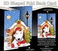 Shaped No-Hole Fold Back Christmas Kennel Card Kit - Little English Bull Terrier Dog