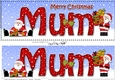 Large DL Merry Christmas MUM with Santa 3D decoupage
