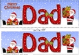 Large DL Merry Christmas DAD with Santa 3D decoupage