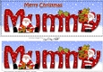 Large DL Merry Christmas MUMMY with Santa 3D decoupage