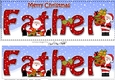 Large DL Merry Christmas FATHER with Santa 3D decoupage