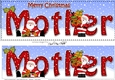 Large DL Merry Christmas MOTHER with Santa 3D decoupage