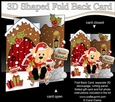 3D Shaped No-Hole Fold Back Christmas Card Kit - Little Golden Labrador Dog