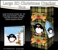 3D Large Christmas Cracker Box -  Tartan Pip Penguin