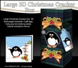 3D Large Christmas Cracker Box -  Tartan Pip Penguin