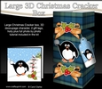 3D Large Christmas Cracker Box -  Tartan Pip Penguin