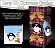 3D Large Christmas Cracker Box -  Tartan Pip Penguin