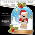 3D Shaped Christmas Snow Globe Card Kit - Livvy Bear has Mistletoe