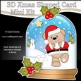 3D Shaped Christmas Snow Globe Card Kit - Livvy Bear is Snowballing