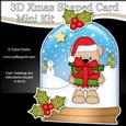 3D Shaped Christmas Snow Globe Card Kit - Livvy Bear has an Xmas Present