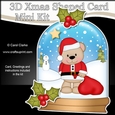 3D Shaped Christmas Snow Globe Card Kit - Livvy Bear has a Sack of Presents