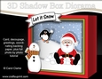 3D Christmas Diorama Shadow Box Card Mini Kit - Santa is making Snowballs