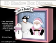 3D Christmas Diorama Shadow Box Card Mini Kit - Santa is making Snowballs