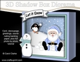 3D Christmas Diorama Shadow Box Card Mini Kit - Santa is making Snowballs