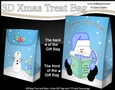 3D Christmas Gift Bag Mini Kit - Snowman Rio reads an Xmas Book