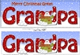 Large DL Merry Christmas GREAT GRANDPA insert with Snowman Rio