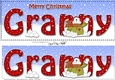 Large DL Merry Christmas GRANNY insert with Snowman Rio