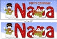 Large DL Merry Christmas NANA insert with Snowman Rio