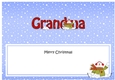 Large DL Merry Christmas GRANDMA insert with Snowman Rio