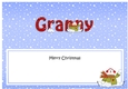 Large DL Merry Christmas GRANNY insert with Snowman Rio