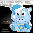 3D Shaped Christmas Card Kit - Cute Little Daly Dino