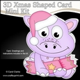 3D Shaped Christmas Card Kit - Cute Little Dilly Dino