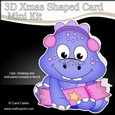3D Shaped Christmas Card Kit - Cute Little Darla Dino