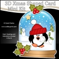 3D Shaped Christmas Snow Globe Card Kit - Pip Penguin has Mistletoe