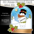 3D Shaped Christmas Snow Globe Card Kit - Snowman Rio has a Letter for Santa
