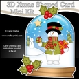 3D Shaped Christmas Snow Globe Card Kit - Snowman Rio has Xmas Presents