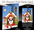 Shaped No-Hole Fold Back Christmas Kennel Card Kit - Little Boxer Dog