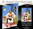 Shaped No-Hole Fold Back Christmas Kennel Card Kit - Little Spotty Dog
