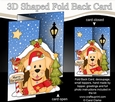 Shaped No-Hole Fold Back Christmas Kennel Card Kit - Little Golden Labrador Dog